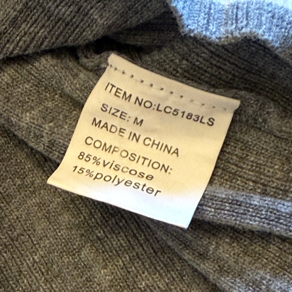 Lizette Collection Ribbed Gray Sweater Medium - Picture 7 of 10